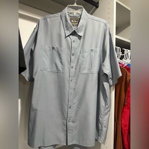Drake Men's Light Gray / Blue Casual Button Down Shirt